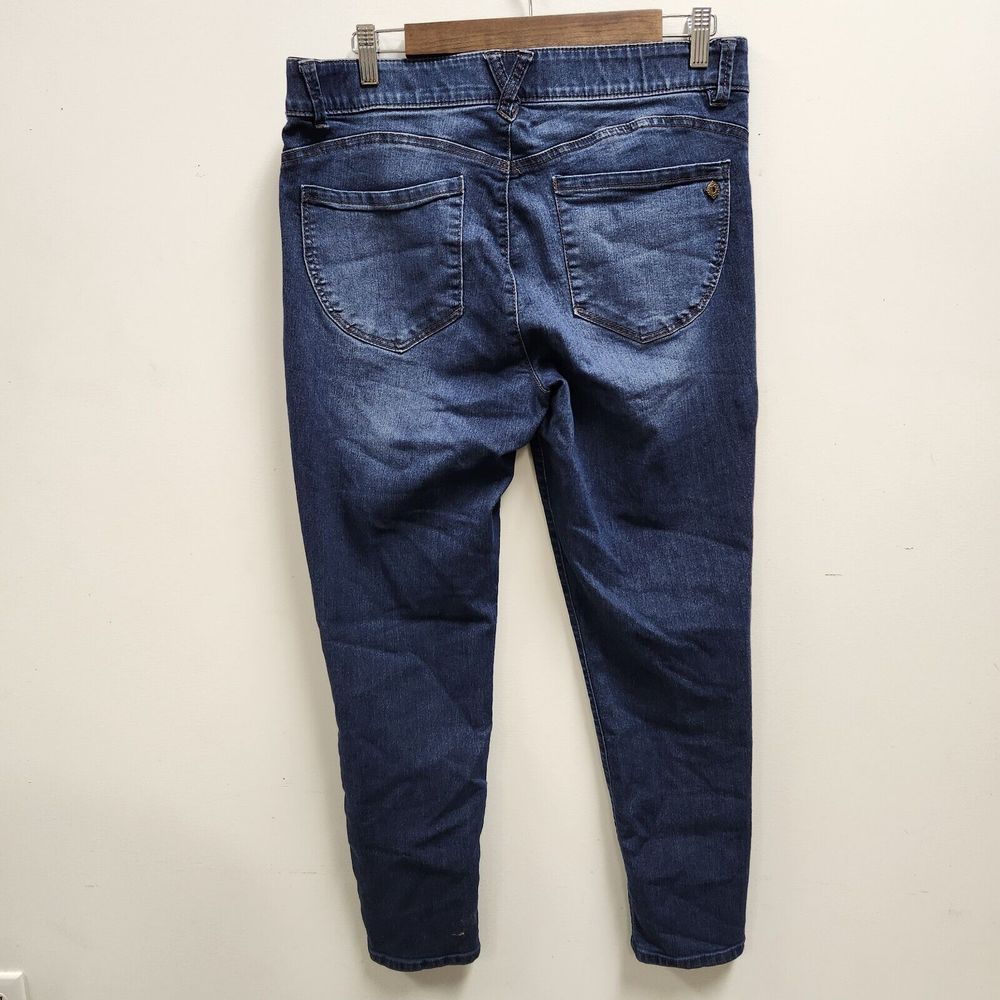Democracy Womens Ab Technology Mid Rise Ankle Jeans Size 12 Dark Wash